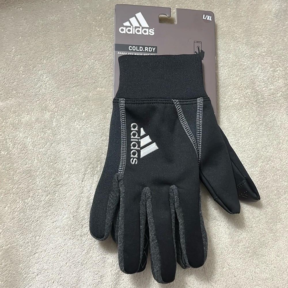 New Adidas Cold.Rdy Black Gloves Size L/XL